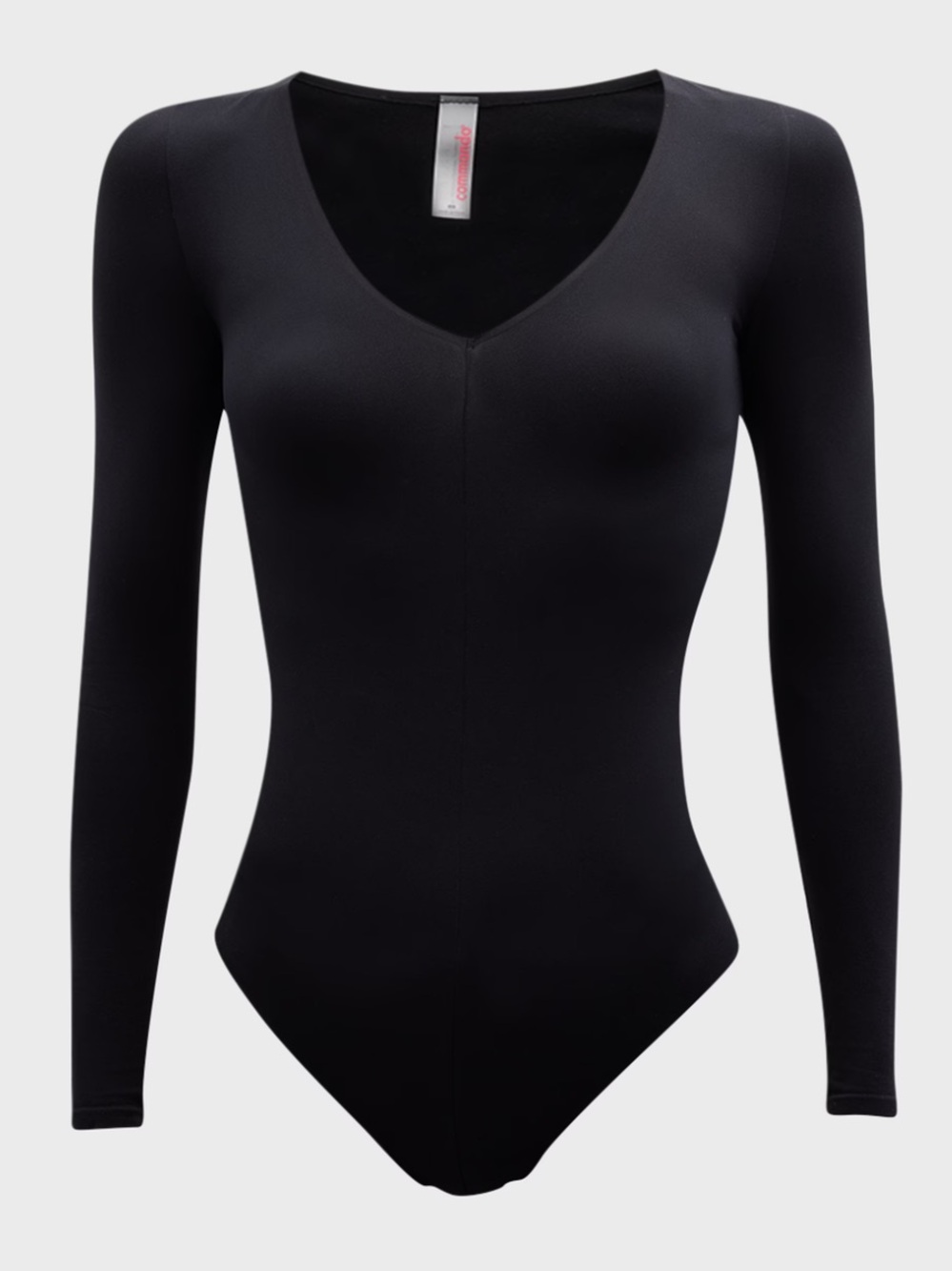 Commando Ballet Long-Sleeve V-Neck Microfiber Bodysuit